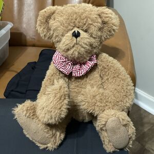 Artist Signed Mohair Teddy Bear With Bowtie by Bonnie Foster 1993 Jointed
